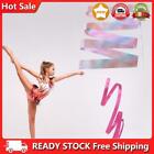 2Pcs Flashing Glitter Dance Ribbon Gymnastics Ballet Twirling Stick (2m White)