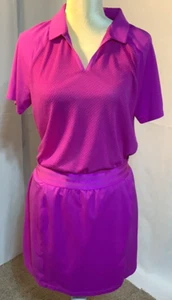 Adidas Women's Golf Outfit  Purple  Top XL Skort Large - Picture 1 of 9