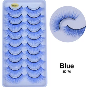 10x Colorful Mink False Eyelashes Cosplay Makeup Cilias - Various Colours - Picture 1 of 4