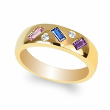 JamesJenny Ladies 10K Yellow Gold Baguette CZ Beautiful Band Ring Size 4-10