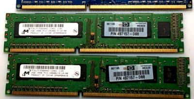PAIR HP, ELPIDA 2GB EACH 2RX8 PC3-10600U 09-10-A0 - Image 1 of 4