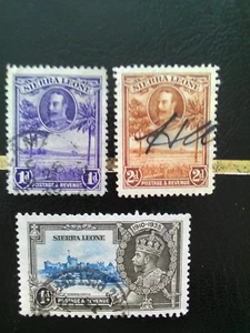 SIERRA LEONE USED STAMPS 1932 KGV 1d VIOLET & 2d BROWN 1935 CORONATION 1d. - Picture 1 of 1