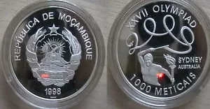 1998 Mozambique Large Silver Proof 1000 Meticais- Olympic - Picture 1 of 1