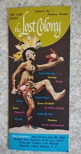 Vintage Lost Colony Brochure 1966 Fort Raleigh Roanoke Island Manteo NC History - Picture 1 of 10