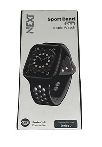 Next Sport Duo Smartwatch Armband für Apple Watch 42mm & 44mm schwarz/grau - Bild 1 von 2