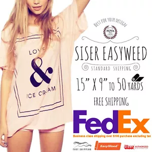 Siser NUEVO Easyweed IRON-ON HTV 15"x9" a 50 yardas 52 colores ¡ENVÍO GRATUITO! - Imagen 1 de 59