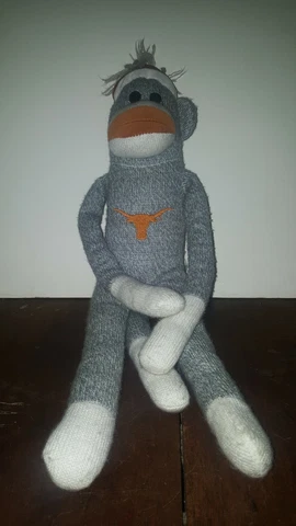 UNIVERSITY OF TEXAS LONGHORNS SOCK MONKEY FOREVER 22 INCHES TALL Cover