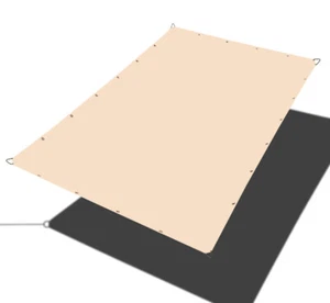Cubierta de dosel de sombra de borde recto impermeable con anillos en D de acero y ojales beige - Imagen 1 de 11