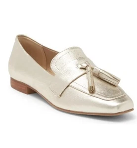Steve Madden widerstandsfähiger flacher Damen-Loafer aus goldfarbenem Leder mit Quaste Größe 8, 9 - Bild 1 von 5