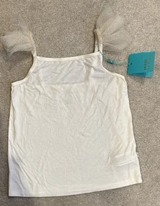 Posh Peanut Bamboo Ivory Tank Tulle Tee Shirt Top Girls 7 - 8 NWT - Picture 1 of 13