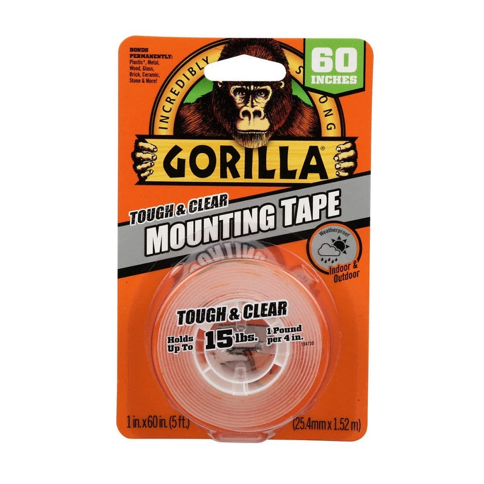 GORILLA 6065001 Double Sided Tape,1 11/16 yd L,1" W PK 10 - Image 1 of 1