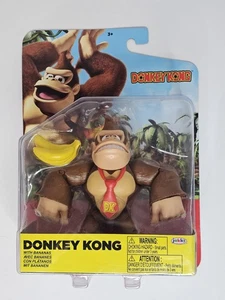 Donkey Kong 4” w Bananas Jakks Pacific World of Nintendo Action Figure NEW 2023 - Picture 1 of 5