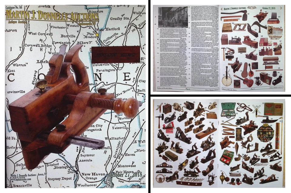 Catálogo de subasta de herramientas antiguas a todo color de octubre de 2018 con precios realizados Foto 1 de 1