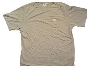 Carhartt Short Sleeve Shirt Mens 3XL Tall Loose Fit Beige Work Shirt K87 - Picture 1 of 6
