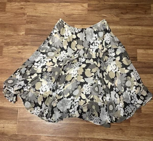 BOB MACKIE WEARABLE ART DONNA Y2K anni 90 GONNA FLOREALE ASTRATTA MULTICOLORE SVASATA - Foto 1 di 9