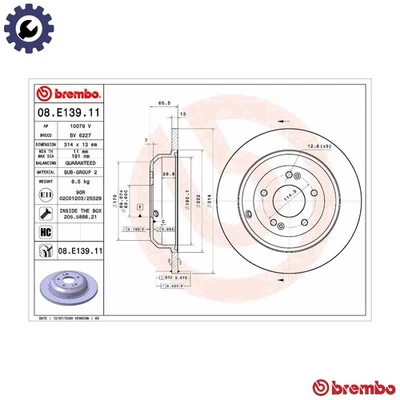 2x BRAKE DISC 08.E139.11 FOR HYUNDAI KIA STINGER/Hatchback/Van GENESIS 2.0L 6cyl - Image 1 of 4