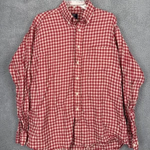 Gitman Bros Leinenhemd Herren Große L/S Rot Kariert The Locker Room Knopfleiste - Bild 1 von 9