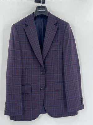 Chaqueta Charles Tyrwhitt Borgoña Cuadros Textura Lana Ligera Slim Fit 38R Foto 1 de 4
