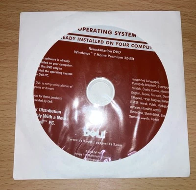 Windows 7 Home Premium Neuinstallations DVD - 32 BIT - für DELL PC - versiegelt NEU - Bild 1 von 2