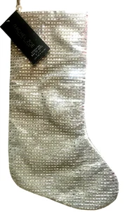 Rachel Zoe Espejo Navidad Medias Espejo Estrás Piedras Plateadas Bling - Imagen 1 de 7