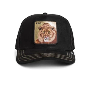 Goorin Bros.Golden King Trucker Cap Golden Suede Black Baseball Mesh Lion New - Picture 1 of 7