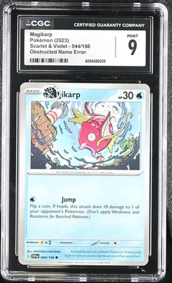Magikarp Obstructed Name Error CGC 9 Pokemon SV01: Scarlet & Violet 044/198 - Image 1 of 2