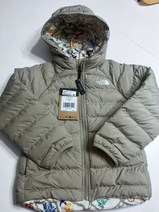Northface Puffer reversible Kid boy Clay Grey River Perrito Jacket sz 6 D3 - Picture 1 of 6