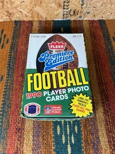 De colección 1990 Fleer Premier Edition Fútbol 36 Paquetes de Tarjetas Selladas en Caja Minorista - Imagen 1 de 6