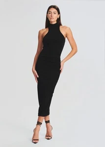 SER.O.YA Delta Dress Bodycon Turtleneck Dress Midi Sleeveless Black Small NWT - Picture 1 of 6