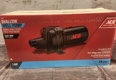 Ace 1 HP  24 GPM Cast Iron Shallow Well Pump Dual Voltage With PSI Switch - Image 1 of 4