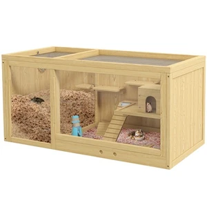Extra Large Wooden Hamster Cage with Pull-out Tray, Seesaws, Ladder - Picture 1 of 11