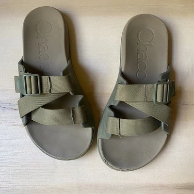 Sandalia Deslizante Chaco Chillos Verde Para Hombres 9 Entrenamiento Recuperación Ligera Ajustable Foto 1 de 4