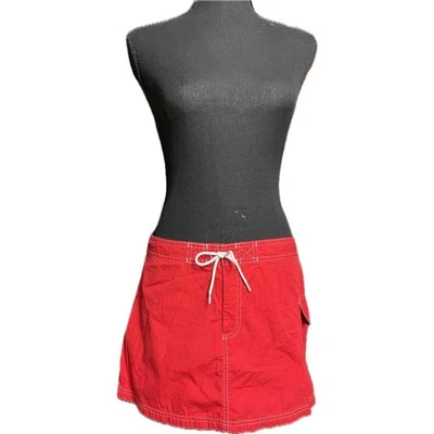 J.Crew красный хлопок мини юбка размер 8 променад плавать прикрытие пляж повседневный Summer - Изображение 1 из 4