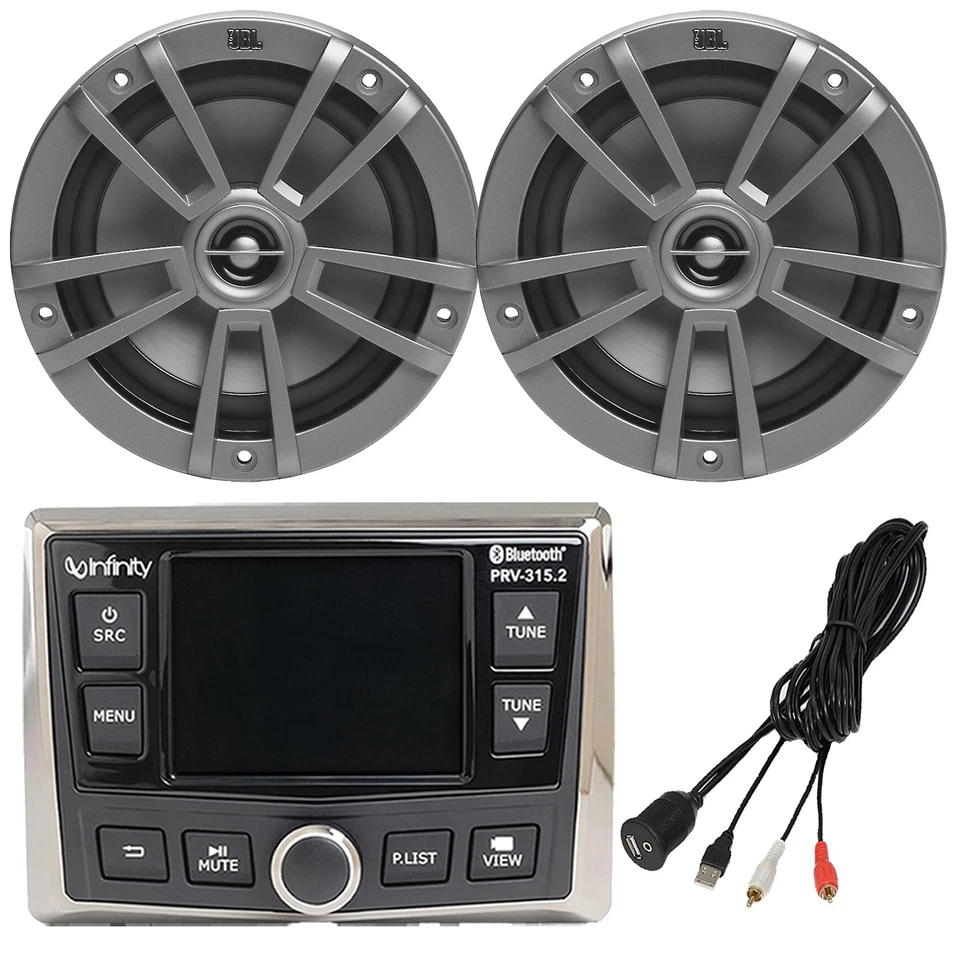 INFINITY-JBL-ENROCK Infinity PRV-315.2 Marine Bluetooth Stereo, 2x JBL 6.5" Speaker, USB Adapter