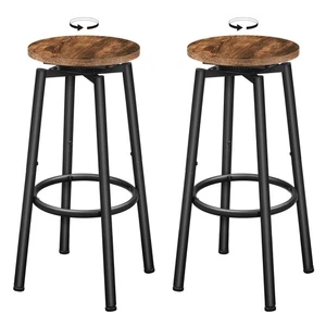 HOOBRO Bar Stools, Swivel Bar Stools Set of 2, 24.9" Round Bar Chairs, Backle... - Picture 1 of 9