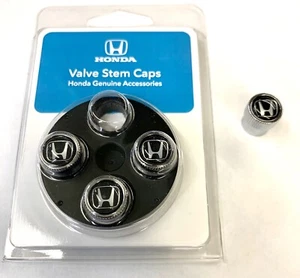 Genuine OEM Honda Chrome H Logo Valve Stem Cap Set of Four (4) Caps Plastic - Picture 1 of 2