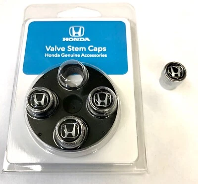 Genuine OEM Honda Chrome H Logo Valve Stem Cap Set of Four (4) Caps Plastic - Image 1 of 2