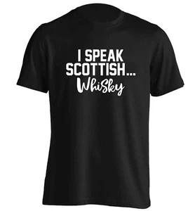 I speak Scottish whisky, t-shirt funny scotch pun slogan Highlands drink 5841 - Picture 1 of 14