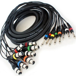 2,5 m 8-Wege XLR Buchse auf 6,35 mm Mono Jack Stecker Kabel Kabel Leitung 3 Pin 1⁄4"" PA Multicore - Bild 1 von 1