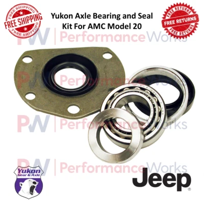 Kit de cojinete y sello de engranajes y ejes Yukon para Jeep Scrambler, CJ5, CJ7 AMC modelo 20 Foto 1 de 4