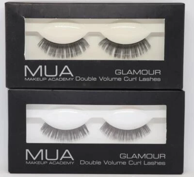 LOTE DE 2 - Pestañas Rizadas Doble Volumen MUA Makeup Academy Glamour 965424 TOTALMENTE NUEVAS Foto 1 de 4
