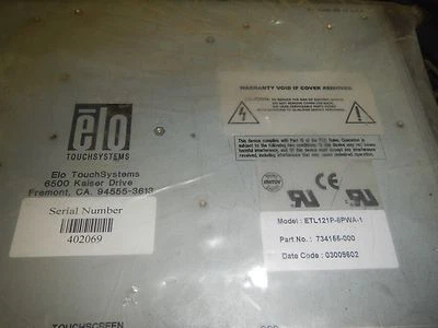 ELO ETL121P 8PWA1 LCD PANEL MOUNT  TOUCH SCREEN  734155-000 - Image 1 of 3