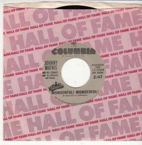 JOHNNY MATHIS - WONDERFUL! WONDERFUL!/TWELFTH OF NEVER - MINT REISSUE 45 - NEW - Picture 1 of 2