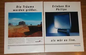 Seltene Werbung vintage PHILIPS MATCHLINE Fernseher - Wie im Kino 1991 - Bild 1 von 1