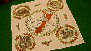 New Zealand Travel  map iconic local scene handkerchief  10.5" X 10.5"S266 - Picture 1 of 3