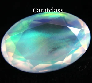 8.60 Ct Natural Fire Opal Doublet Oval Faceted Rainbow Colors Loose Gemstone - Picture 1 of 6