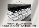 Grand Piano Keys Black & White Art Large Poster Print Gift A0 A1 A2 A3 A4 Maxi