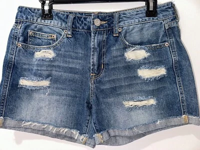 Aeropostale tomboy denim Shorts Womens sz 4 31/4" cuttoff frayed distressed 2018 - Image 1 of 4