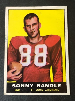 1961 Topps 🏈 SONNY RANDLE #118 St. Louis CARDINALS Virginia CAVALIERS Marshall - Image 1 of 2