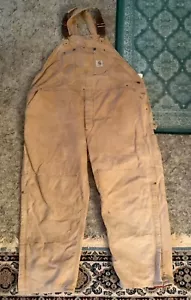 CarHartt Bib Overalls 52x30 Double Knee UNION 6FBQZ - Picture 1 of 12